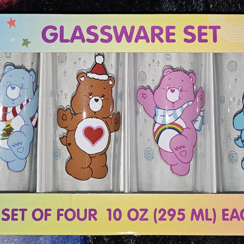Care Bears Christmas Glassware Set of 4